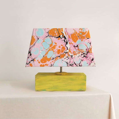 Modern Table Lamp - Marbling | Pink and Orange - rangreli
