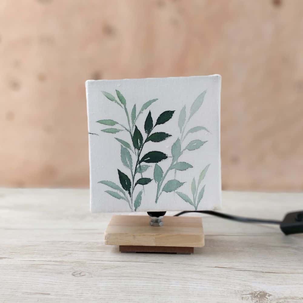 Square Table Lamp - Fern Lamp Shade - rangreli