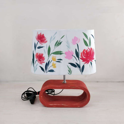 Conical Trapezium Table Lamp - Floral Lamp Shade - rangreli