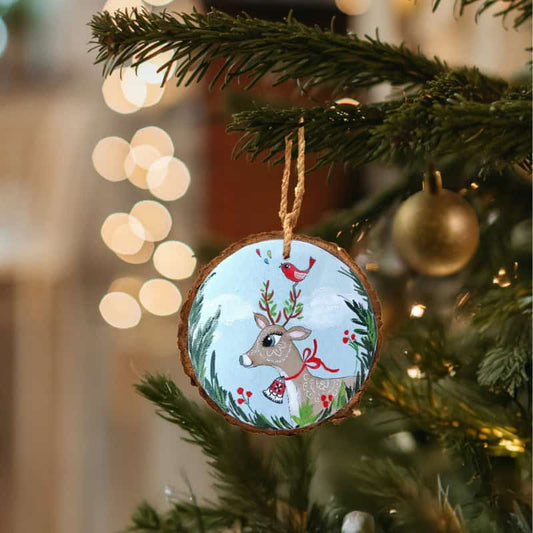 Woodland Reindeer Charm - Christmas Ornament