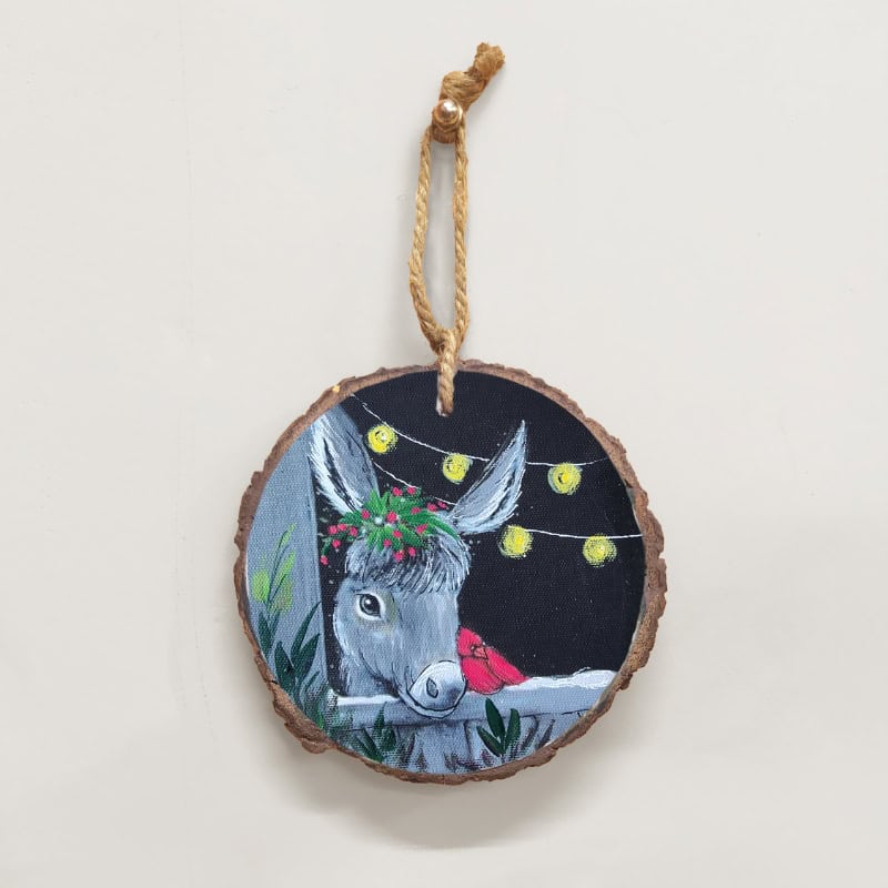 Holiday Donkey Delight - Christmas Ornament