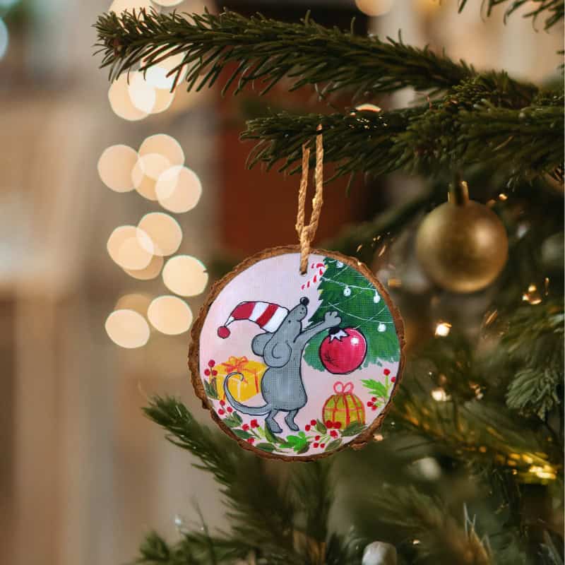 Merry Little Mouse - Christmas Ornament