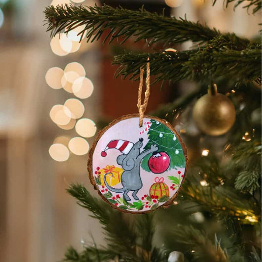Merry Little Mouse - Christmas Ornament