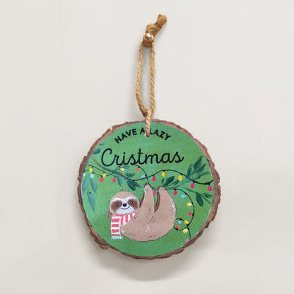 Lazy Christmas Sloth - Christmas Ornament