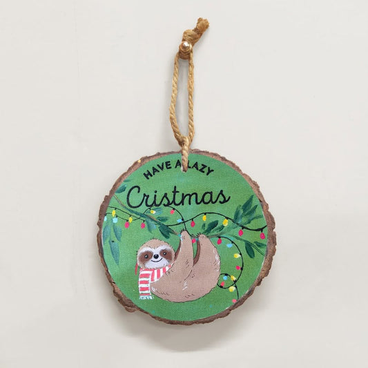 Lazy Christmas Sloth - Christmas Ornament