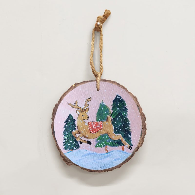 Leaping Reindeer - Christmas Ornament