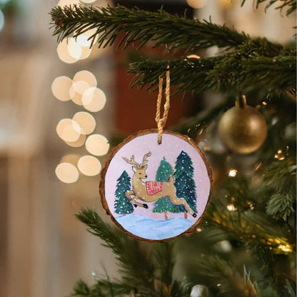 Leaping Reindeer - Christmas Ornament