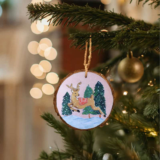 Leaping Reindeer - Christmas Ornament
