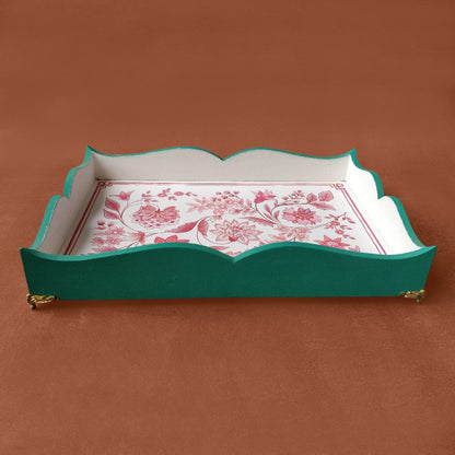 Infused Harmony - Handcrafted Rectangle Serving Tray - rangreli