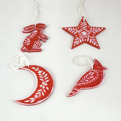 Nordic Minis – Red Folk Ornament Set