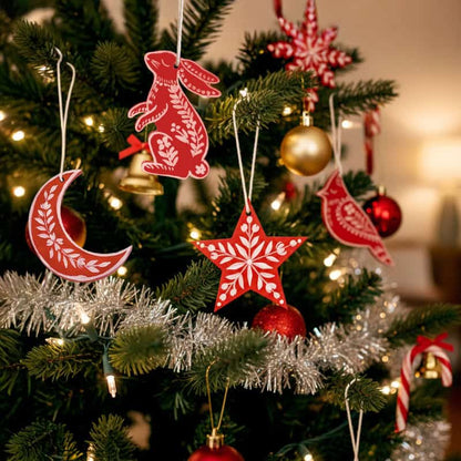 Nordic Minis – Red Folk Ornament Set