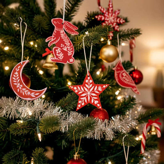 Nordic Minis – Red Folk Ornament Set