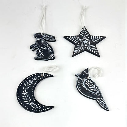 Arctic Minis – Black Folk Ornament Set