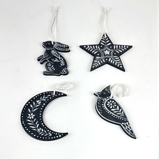 Arctic Minis – Black Folk Ornament Set