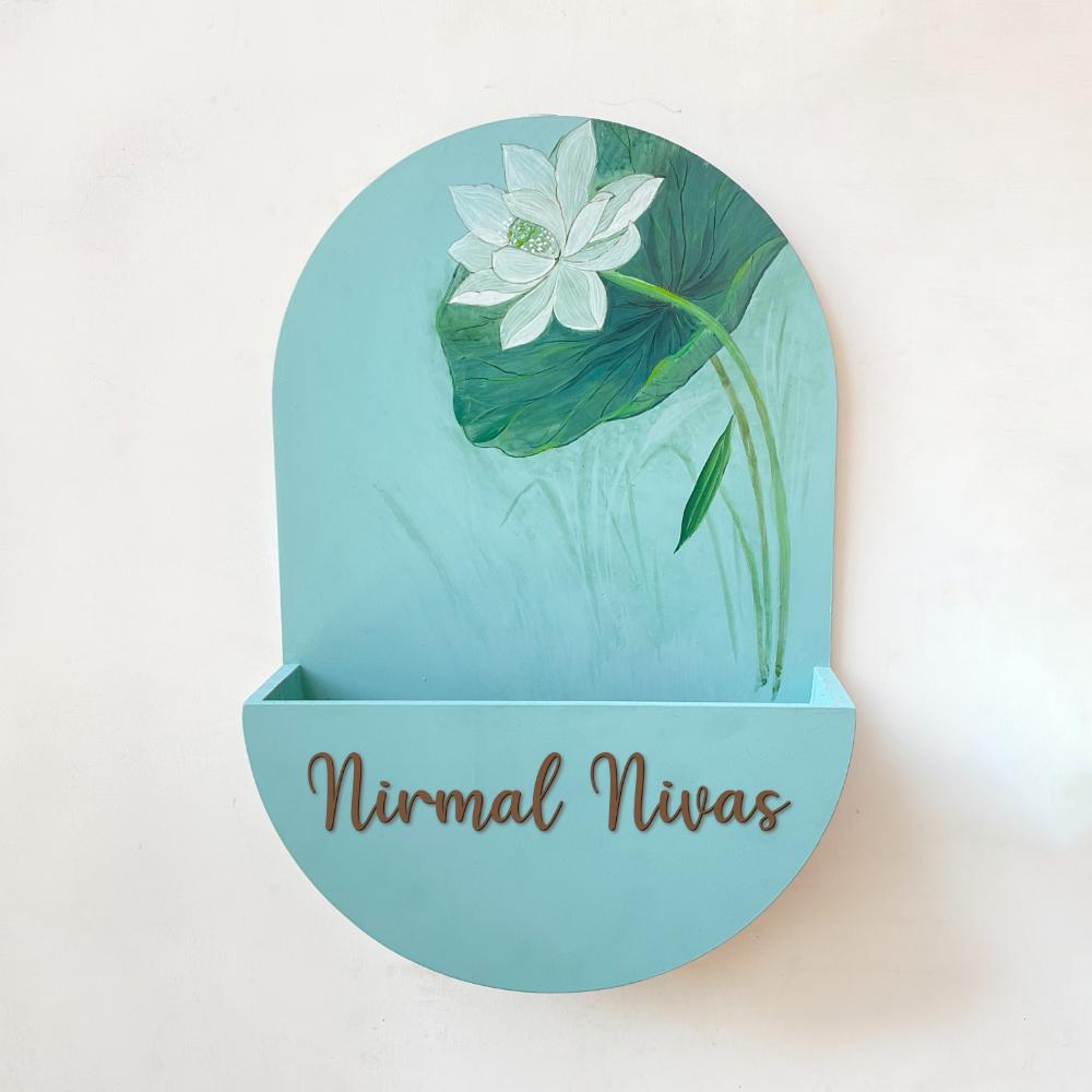 Round Planter Name Plate - Shy Teal - Rangreli