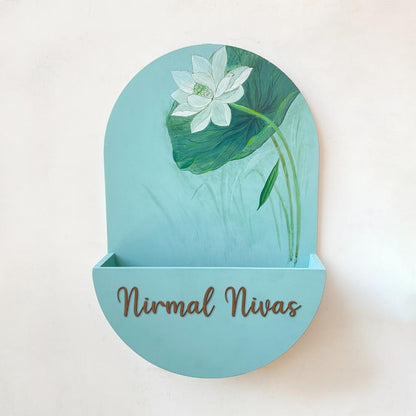 Round Planter Name Plate - Shy Teal - Rangreli