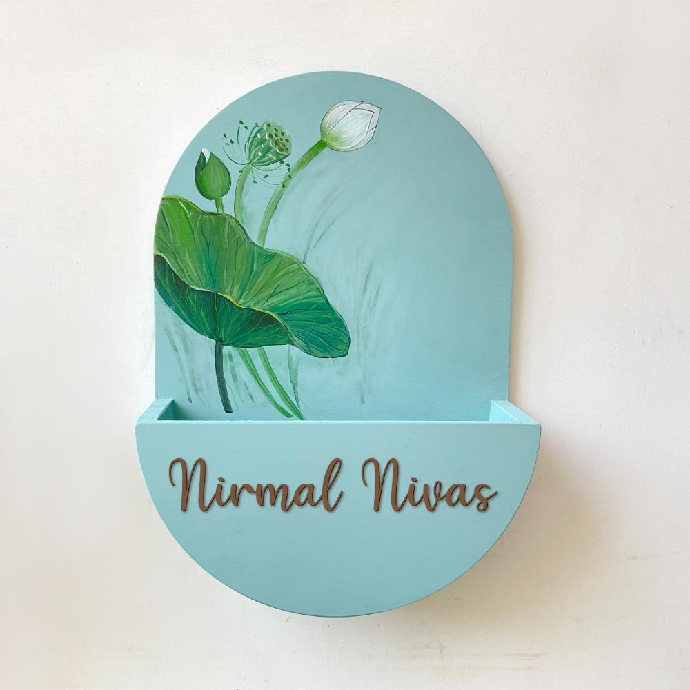 Round Planter Name Plate - Shy Teal - Rangreli