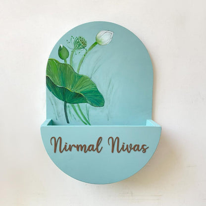 Round Planter Name Plate - Shy Teal - Rangreli