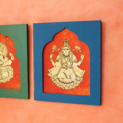Laxmi Ganesh - Traditional Indian Art | Ethnic Wall Art - rangreli