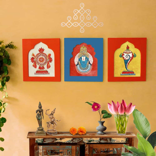 Vishnu Avatar - Traditional Indian Art | Ethnic Wall Art - rangreli