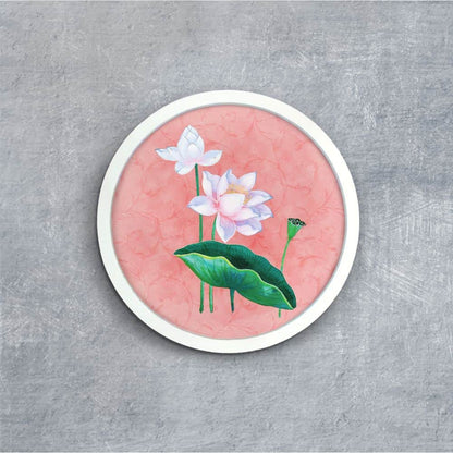 Lotus Pink Pichwai Style Wall Art Frames - rangreli