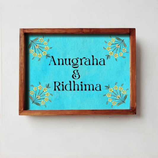 Kona - Handcrafted Framed Nameplate Yellow - Rangreli