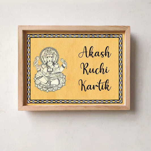 Printed Framed Name plate - Ganesha - rangreli