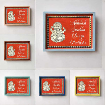 Printed Framed Name plate - Ganesha - rangreli