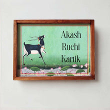 Load image into Gallery viewer, Printed Framed Name plate - KrishnaMrig - rangreli
