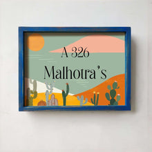 Load image into Gallery viewer, Handcrafted Framed Name plate - Cacti Illustration - rangreli
