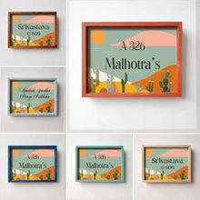 Load image into Gallery viewer, Handcrafted Framed Name plate - Cacti Illustration - rangreli
