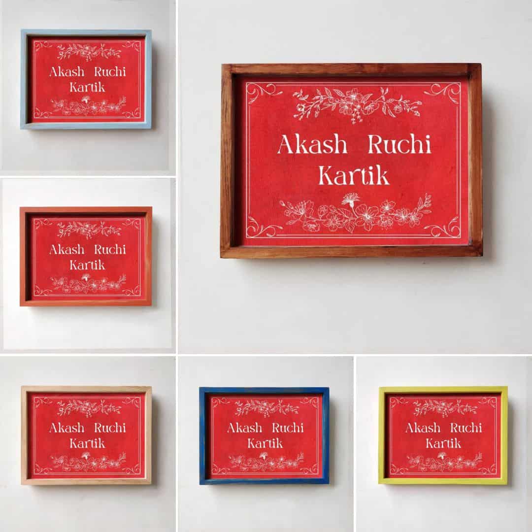Printed Framed Name plate - Chaya - rangreli