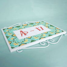Load image into Gallery viewer, Hand Painted Metal Frame Name plate - Artisanal Symmetry - rangreli
