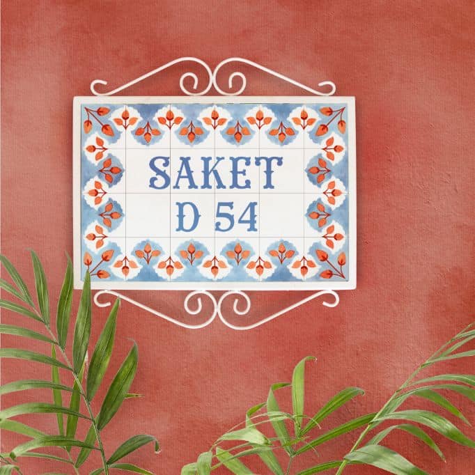 Hand Painted Metal Frame Name plate - Whimsical Symmetry - rangreli