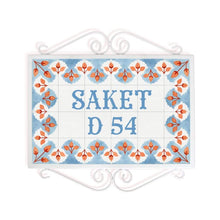 Load image into Gallery viewer, Hand Painted Metal Frame Name plate - Whimsical Symmetry - rangreli

