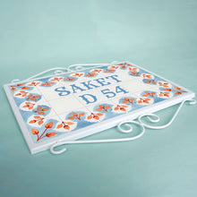 Load image into Gallery viewer, Hand Painted Metal Frame Name plate - Whimsical Symmetry - rangreli
