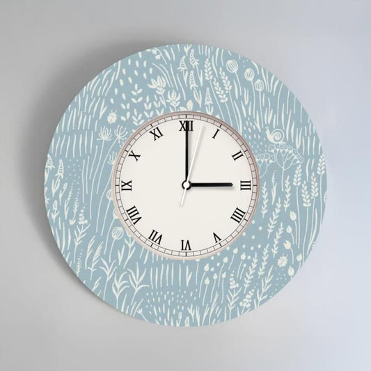 Garden Hour – Teal Sketch Wall Clock
