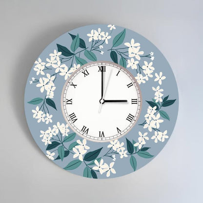 Cloudtime Bloom – Azure Floral Clock