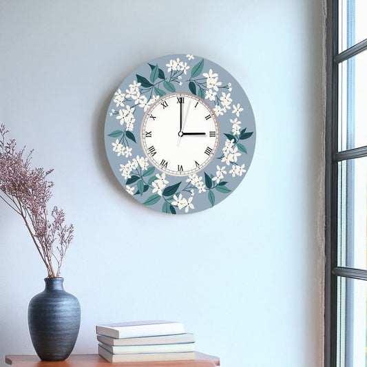 Cloudtime Bloom – Azure Floral Clock