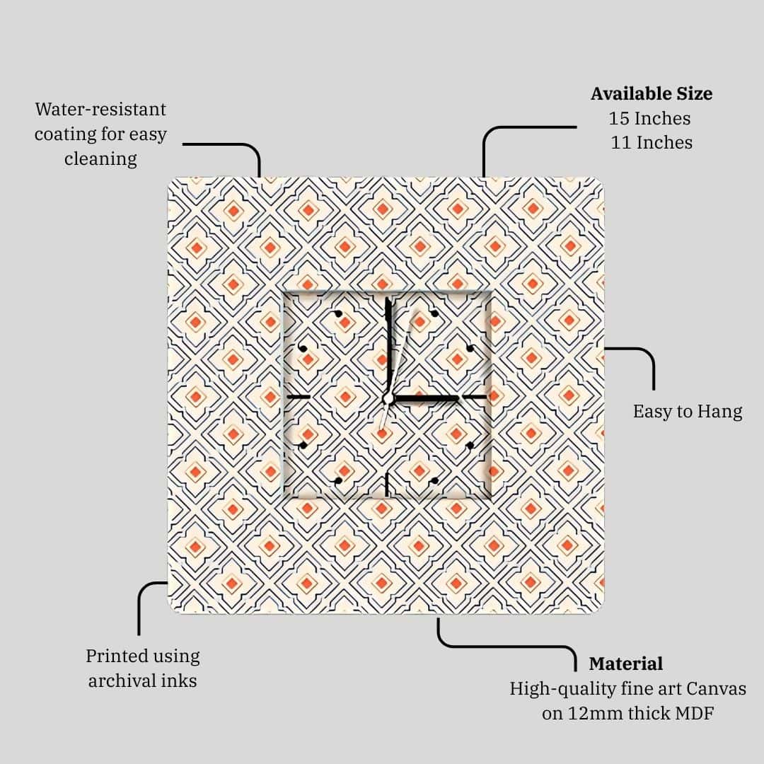 Echoes of Time – Block Print Wall Clock