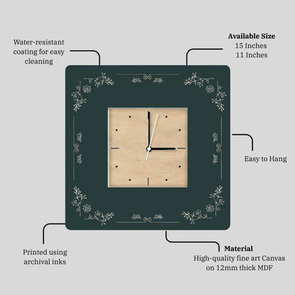 Verdant Moments – Green Botanical Timepiece
