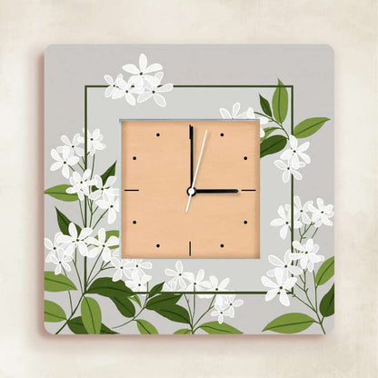 Soft Hour Bloom – Misty Green Floral Clock