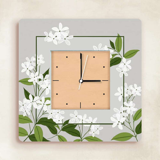Soft Hour Bloom – Misty Green Floral Clock