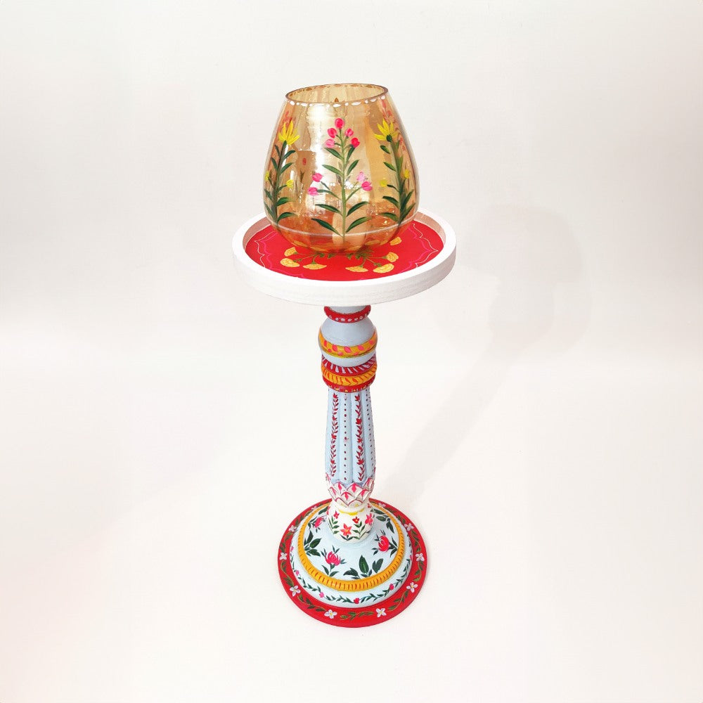 Elara- Wooden Candle Stand