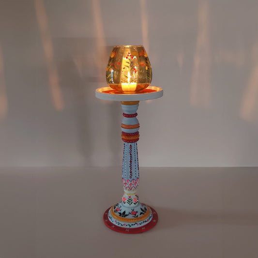 Elara- Wooden Candle Stand