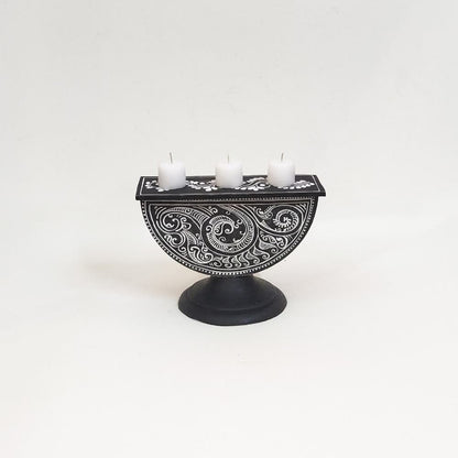 Noor - Semicircle Wooden Candle Stand
