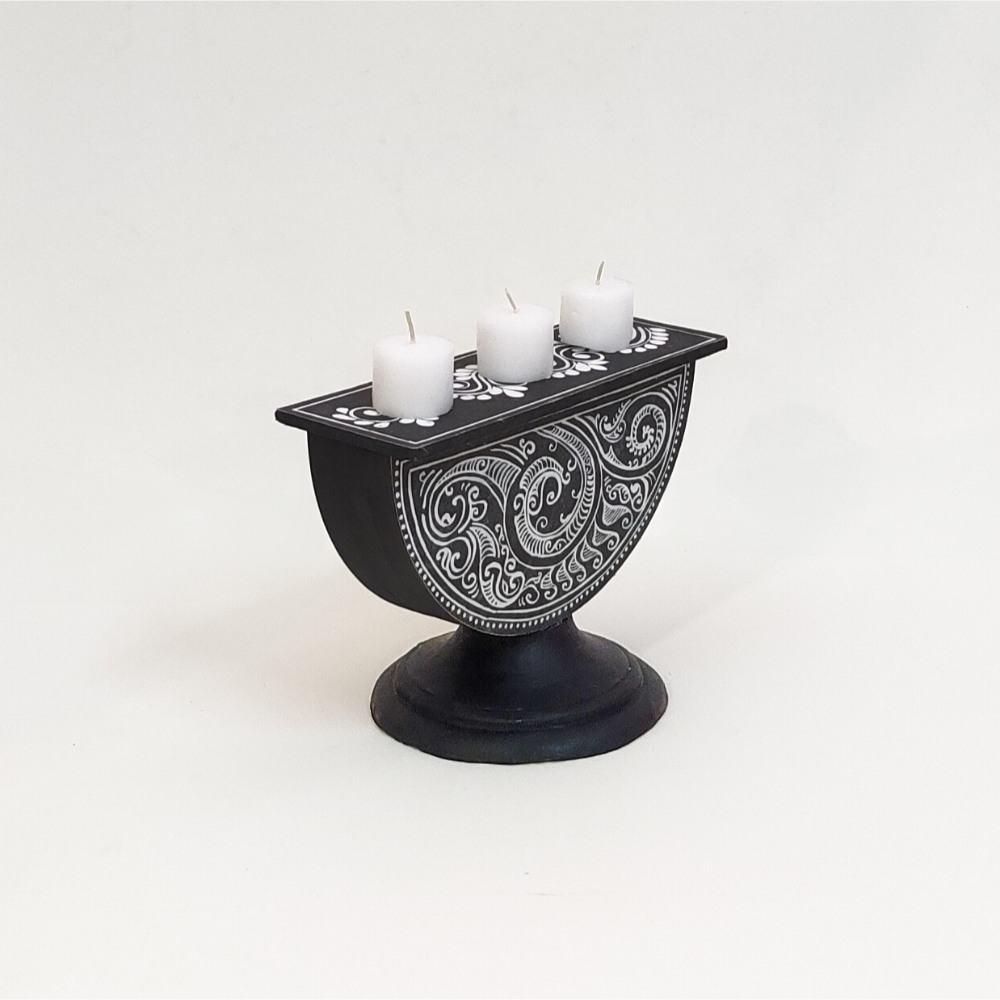 Noor - Semicircle Wooden Candle Stand