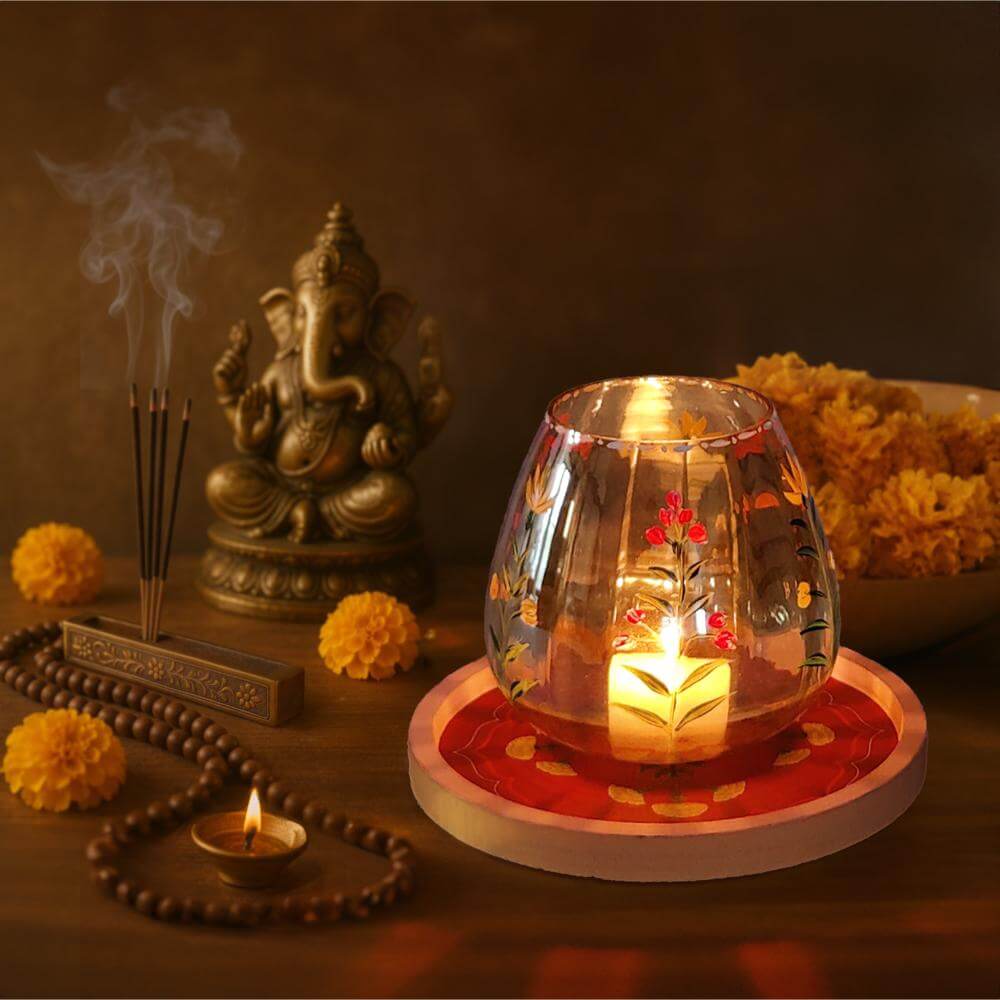 Meher- Wooden Candle Stand