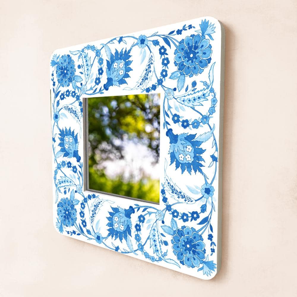 Decorative Designer Mirror - Veli - blue monochrome - rangreli