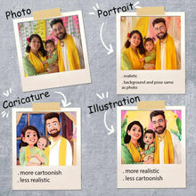 Load image into Gallery viewer, Handpainted Personalized Character Pre Wedding Shoot Nameplate - Full frame - rangreli
